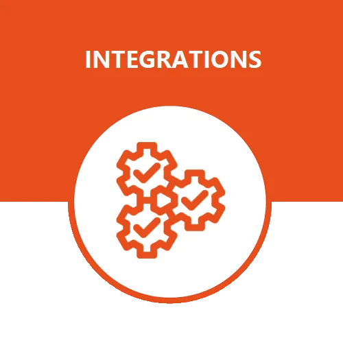 Icon of interconnected gears representing software integrations