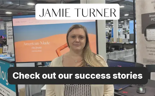 PIRO jewelry software customer success story video featuring Jamie Turner at a jewelry trade show