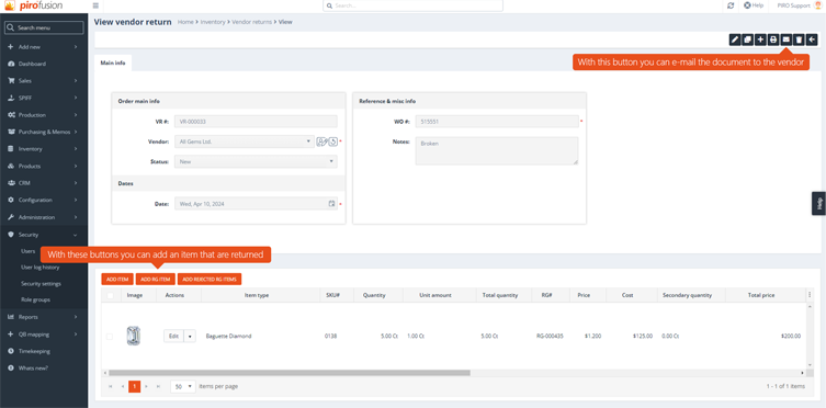 PIRO Fusion software interface representing advanced jewelry management system