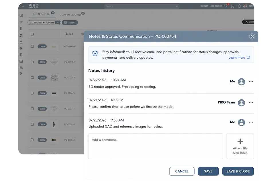 Automated notifications