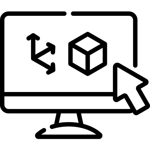 Receiving STL and 3DM online orders icon with 3D model on screen