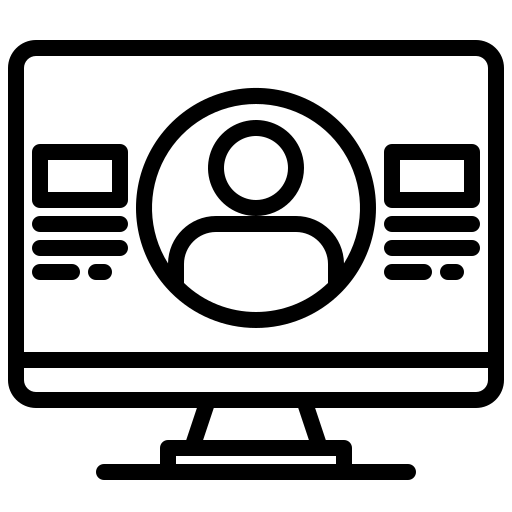 Customer Portal icon with computer monitor