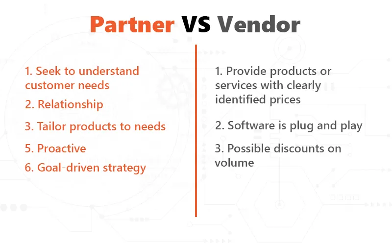 Partner vs vendor comparison in jewelry software industry